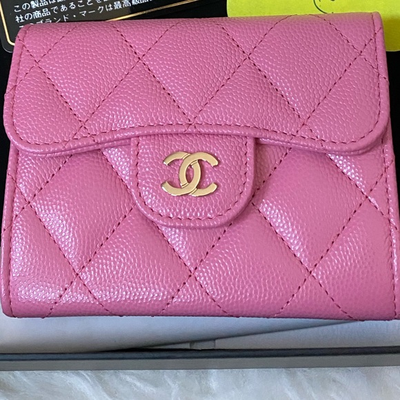 CHANEL Handbags - BNIB Chanel xl cardholder wallet pink lightgold hw